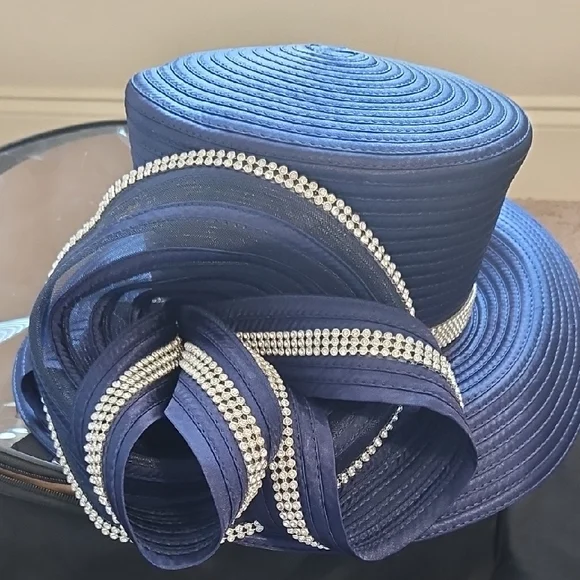 Accessories | Luxurious Soft Blue Formal Hat With Wide Brim  display picture 3